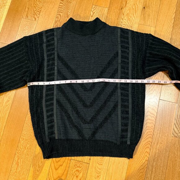 Bugle Boy Vintage Sweater Men's Made in Korea L Acrylic Geometric Pullover Crew - Picture 3 of 7